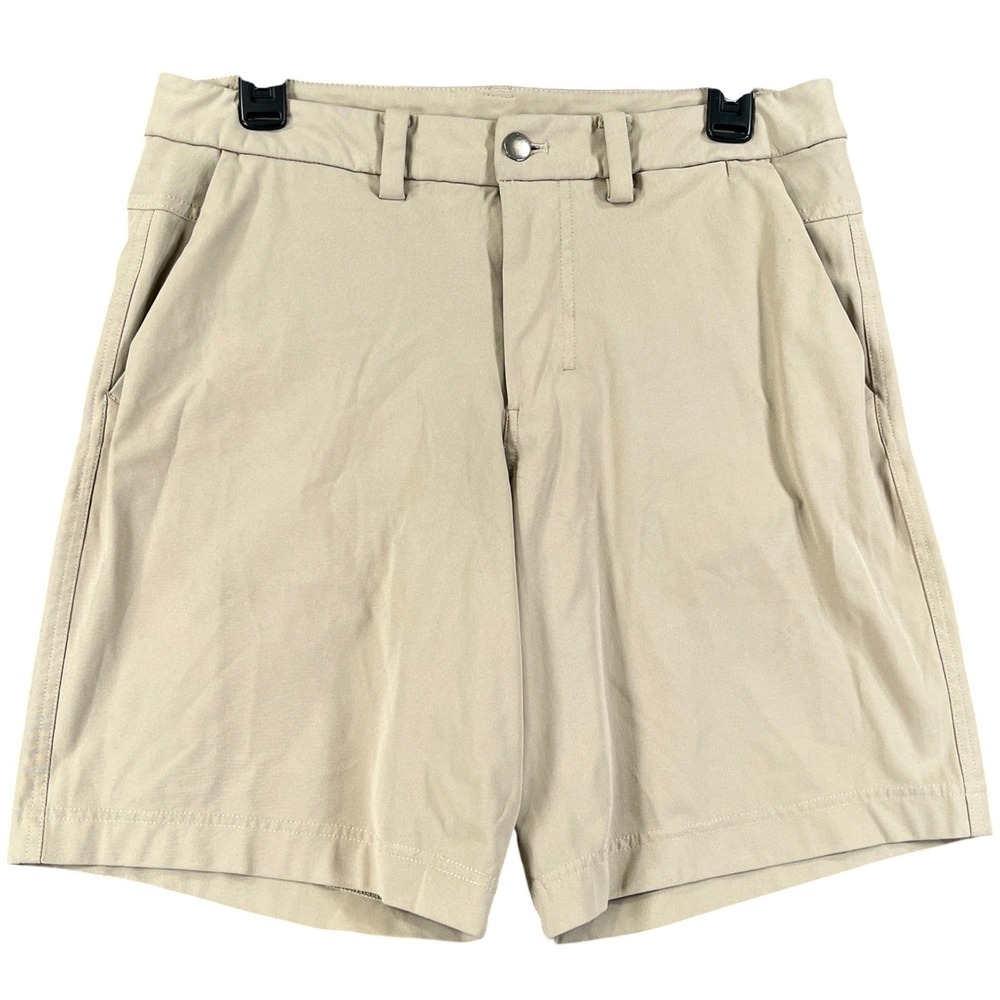 Lululemon Commission Shorts Mens 30 Khaki Tan Stretch Flat Front Golf Casual